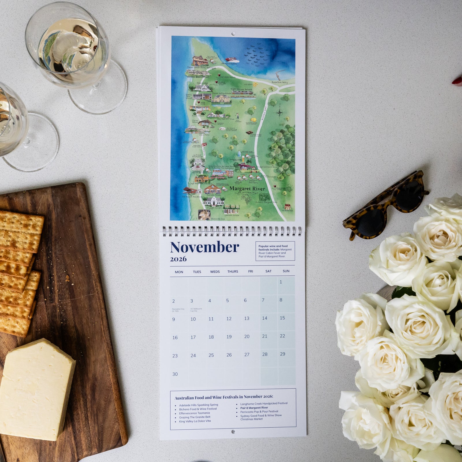NOVEMBER 2026 SHOWING MARGARET RIVER ON THE AUSTRALIAN FOOD AND WINE FESTIVALS CALENDAR