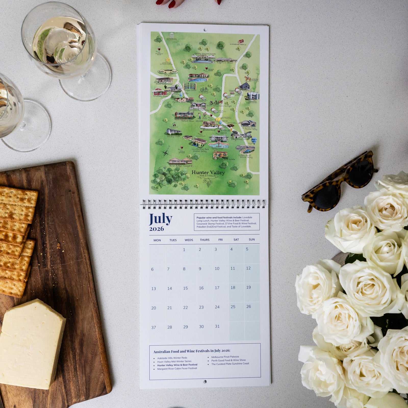 JULY 2026 SHOWING HUNTER VALLEY ON THE AUSTRALIAN FOOD AND WINE FESTIVALS CALENDAR