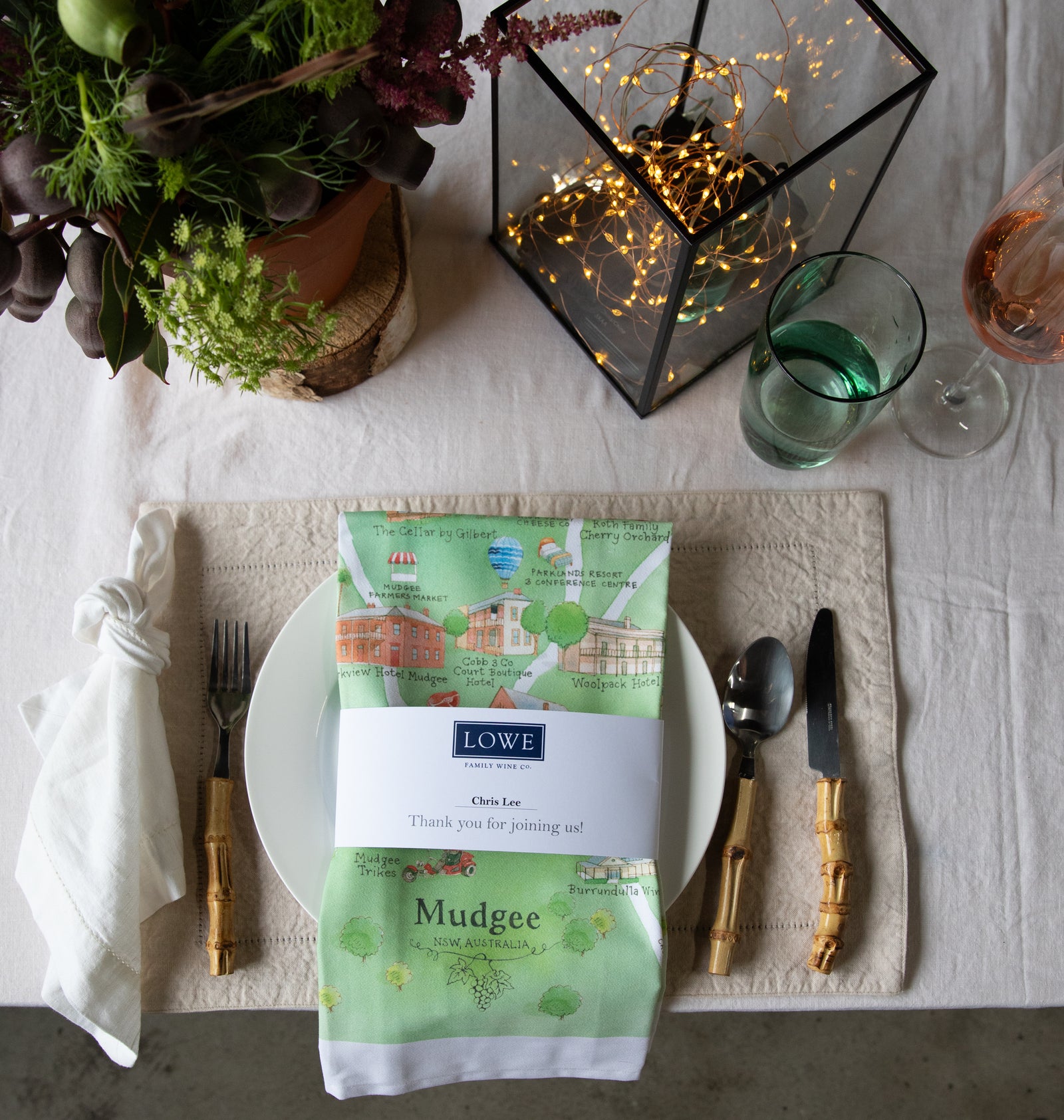 * Custom Logo Belly Band Tea Towel Set of 100