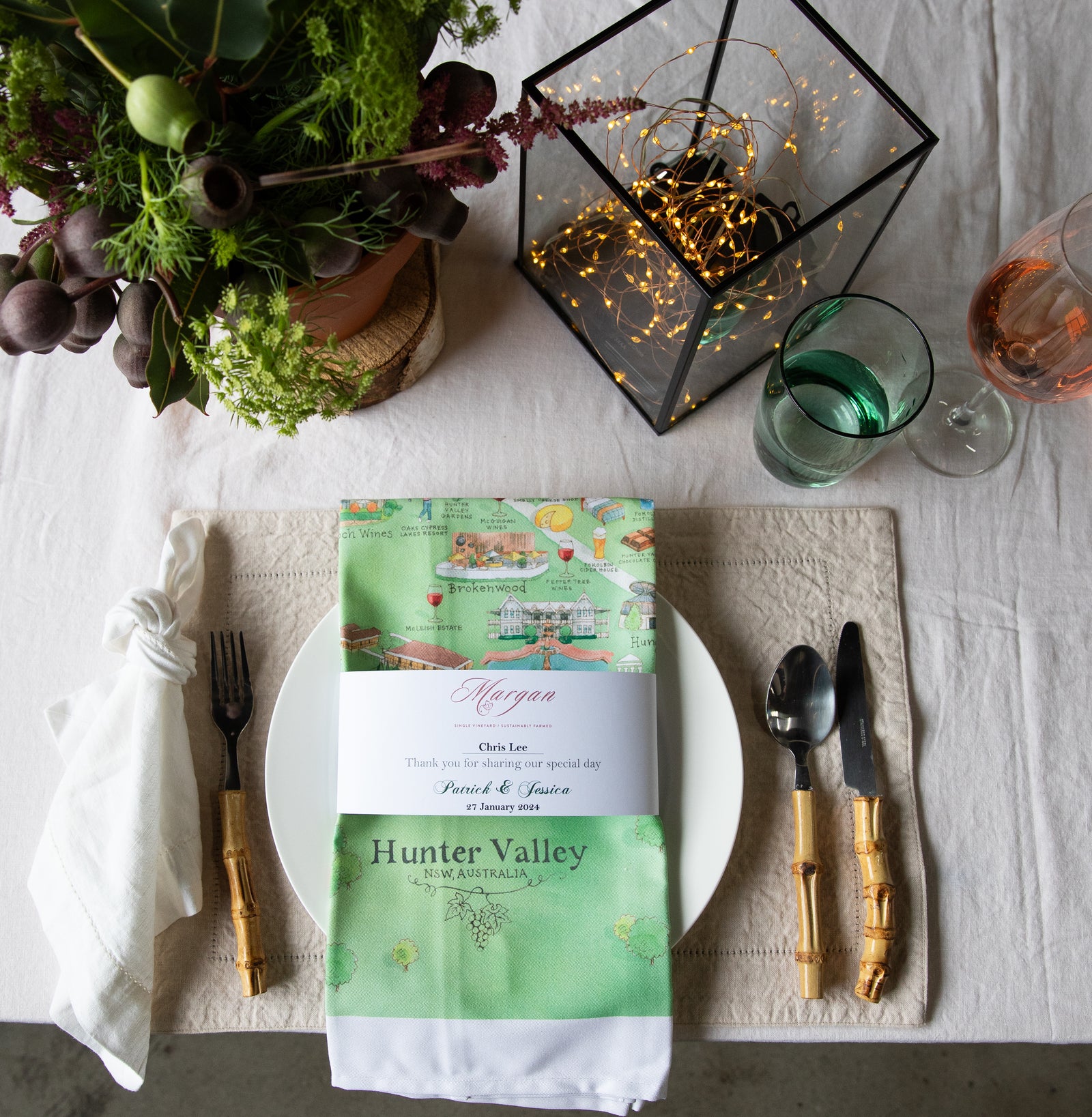 * Custom Logo Belly Band Tea Towel Set of 100