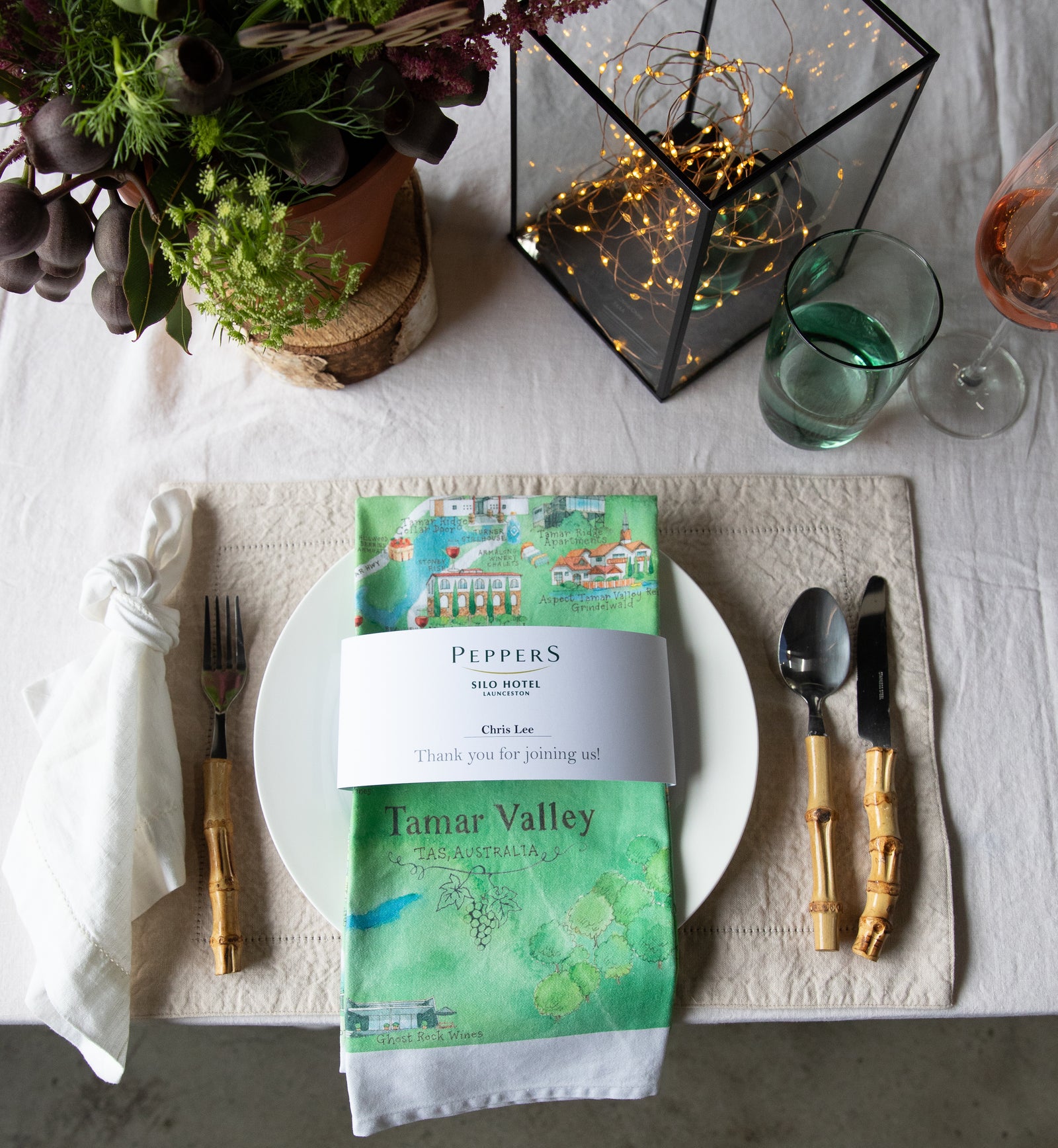 * Custom Logo Belly Band Tea Towel Set of 100