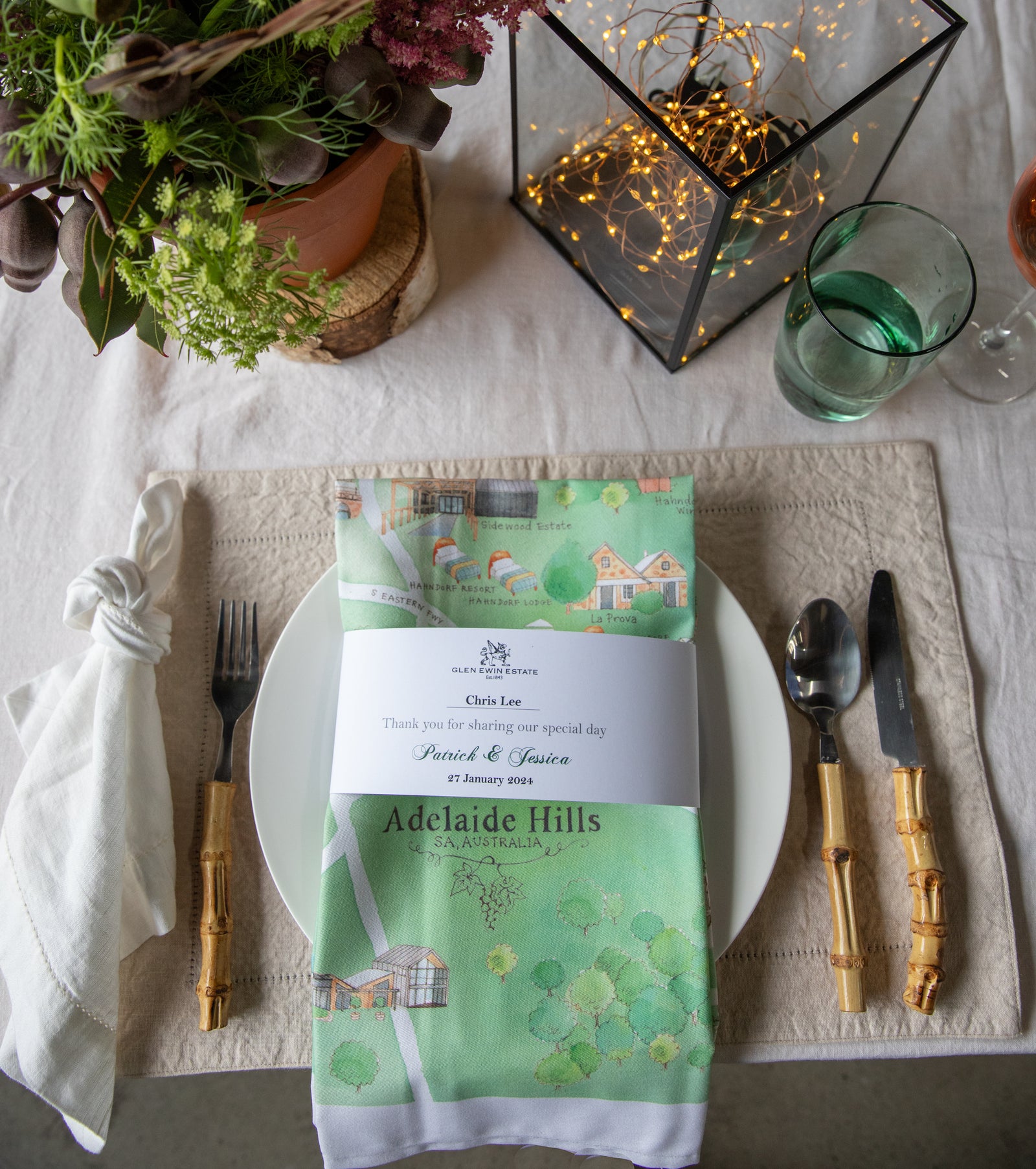 * Custom Logo Belly Band Tea Towel Set of 100