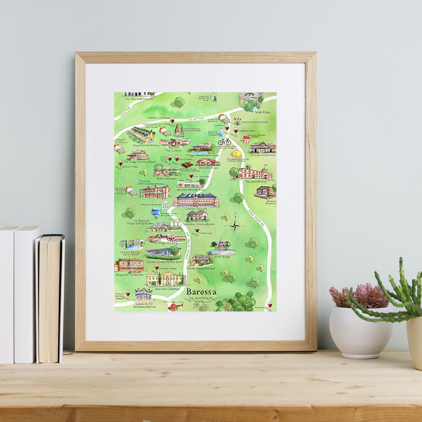 Barossa 1.0 A3 Unframed Print Wine Region Map