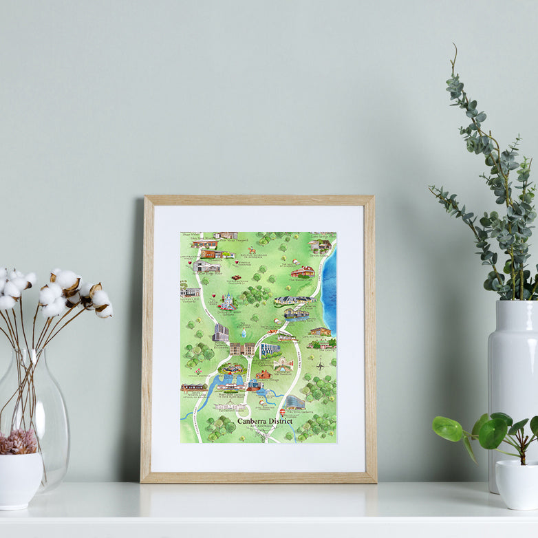 Canberra District 1.0 A4 Unframed Print Wine Region Map