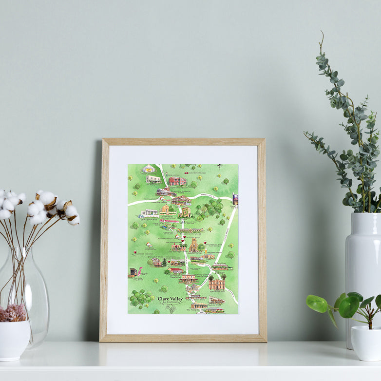 Clare Valley 2.0 A4 Unframed Print Wine Region Map