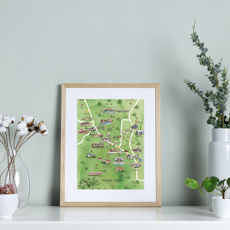 Hunter Valley 2.0 A4 Unframed Print Wine Region Map