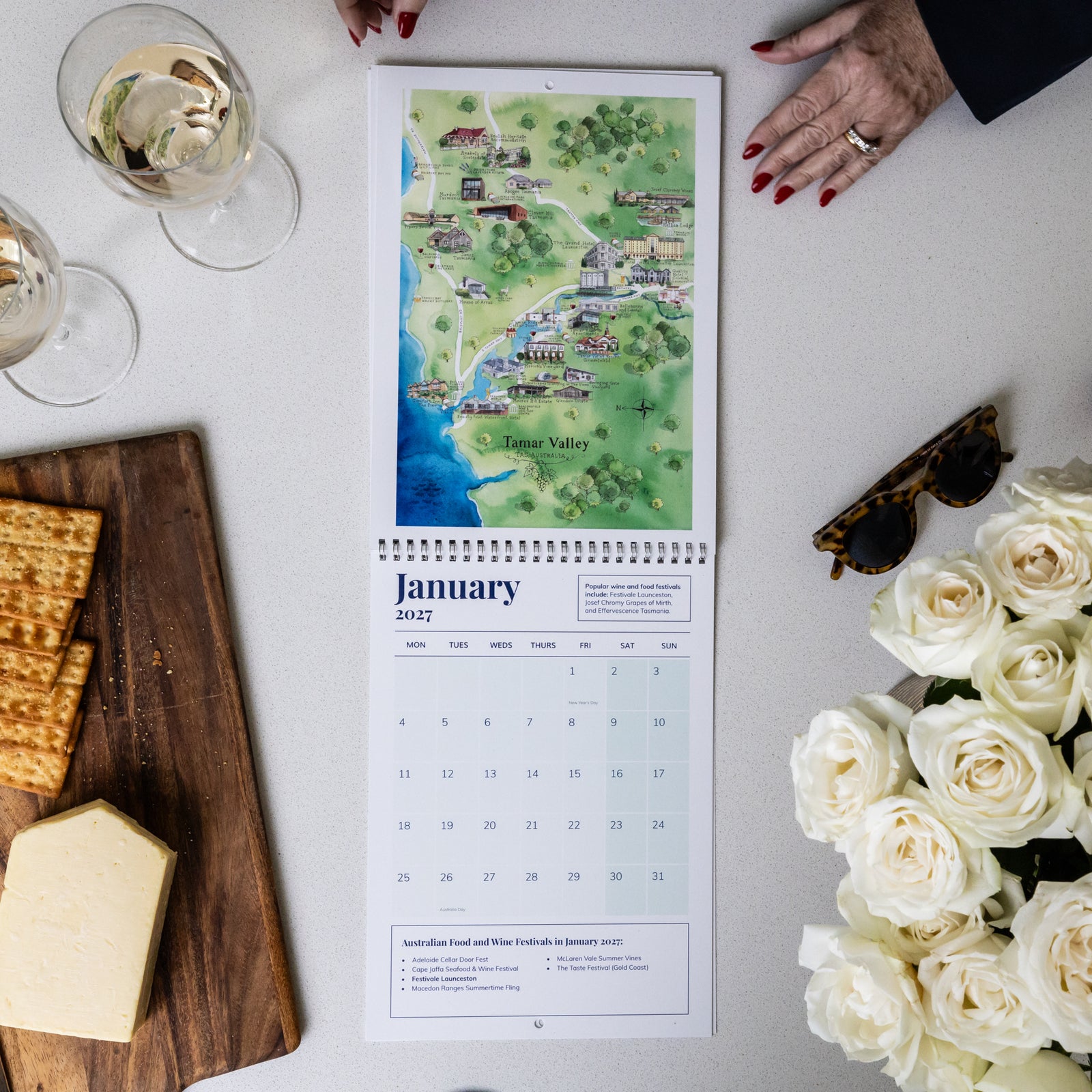 JANUARY 2027 SHOWING TAMAR VALLEY ON THE AUSTRALIAN FOOD AND WINE FESTIVALS CALENDAR