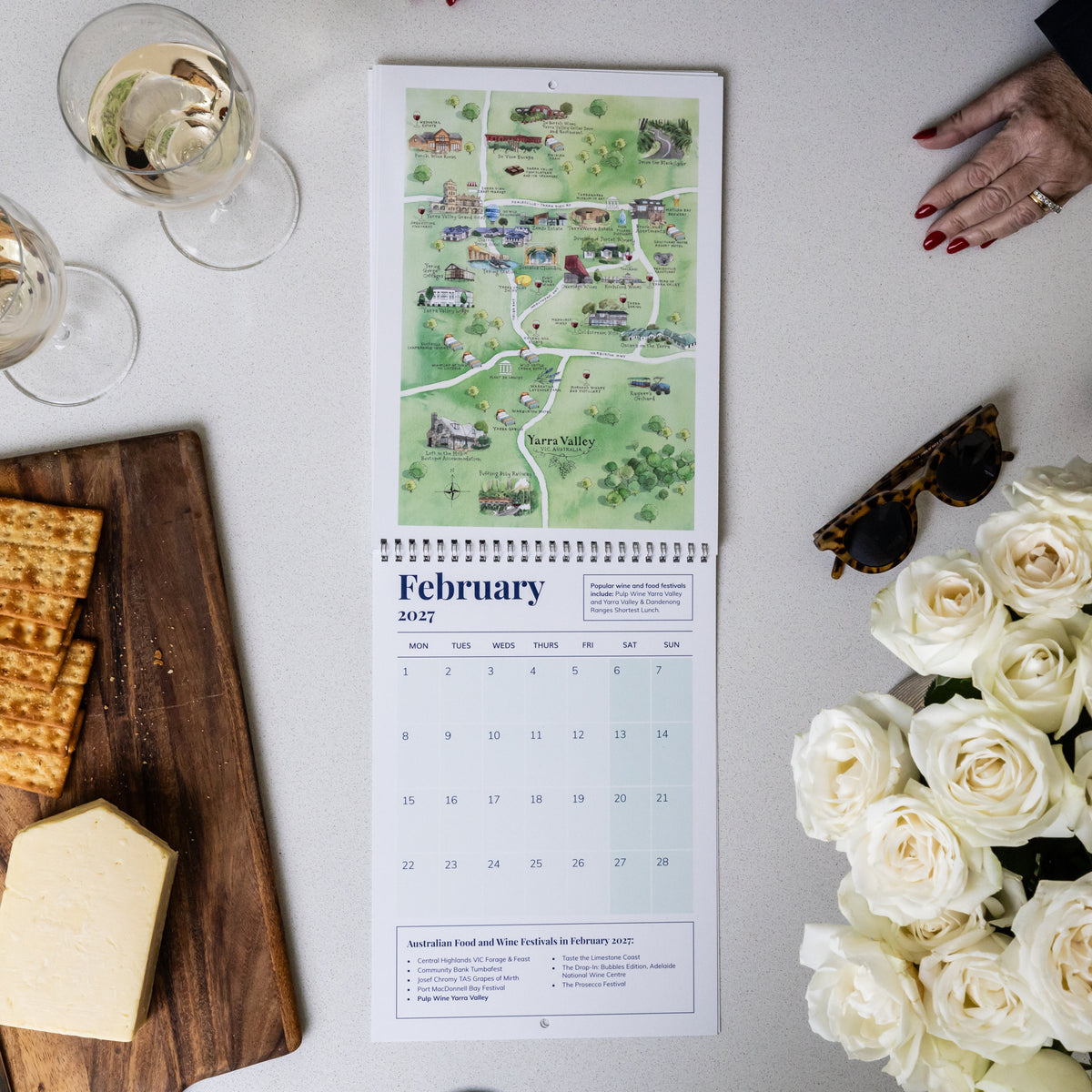 FEBRUARY 2027 SHOWING YARRA VALLEY ON THE AUSTRALIAN FOOD AND WINE FESTIVALS CALENDAR