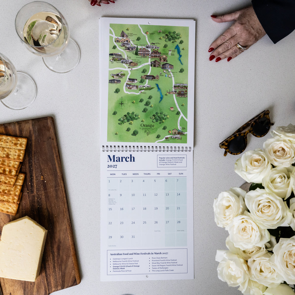 MARCH 2027 SHOWING ORANGE ON THE AUSTRALIAN FOOD AND WINE FESTIVALS CALENDAR