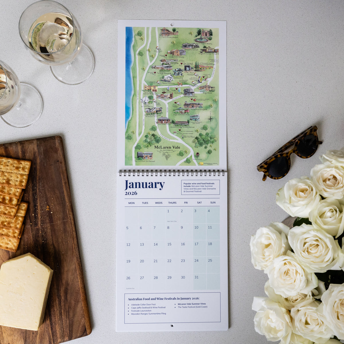 JANUARY 2026 SHOWING MCLAREN VALE ON THE AUSTRALIAN FOOD AND WINE FESTIVALS CALENDAR