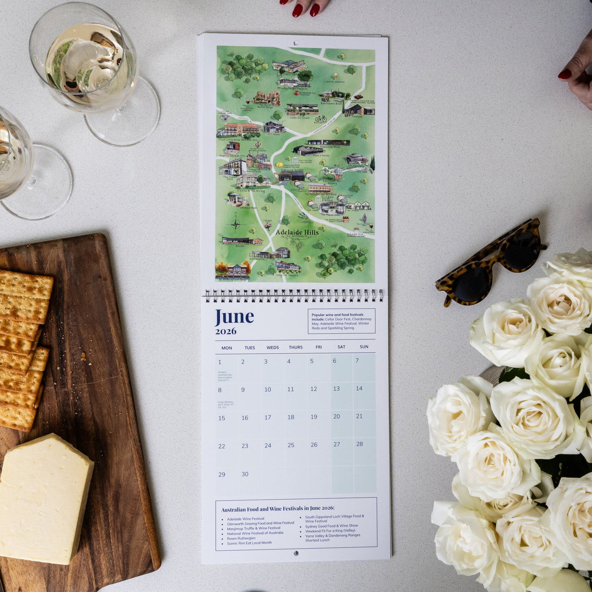 JUNE 2026 SHOWING ADELAIDE HILLS ON THE AUSTRALIAN FOOD AND WINE FESTIVALS CALENDAR