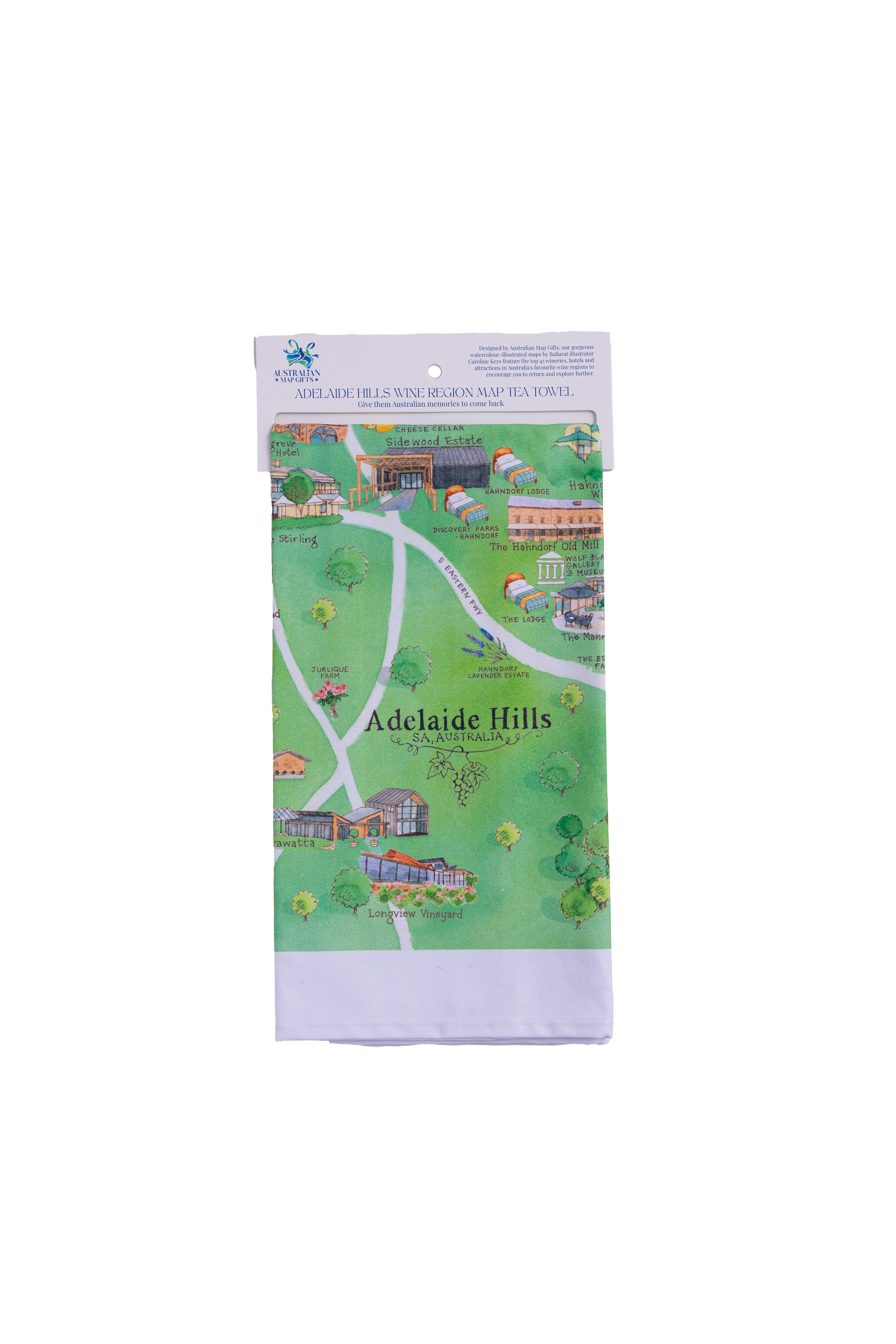 Adelaide Hills 3.0 Tea Towel Wine Region Map