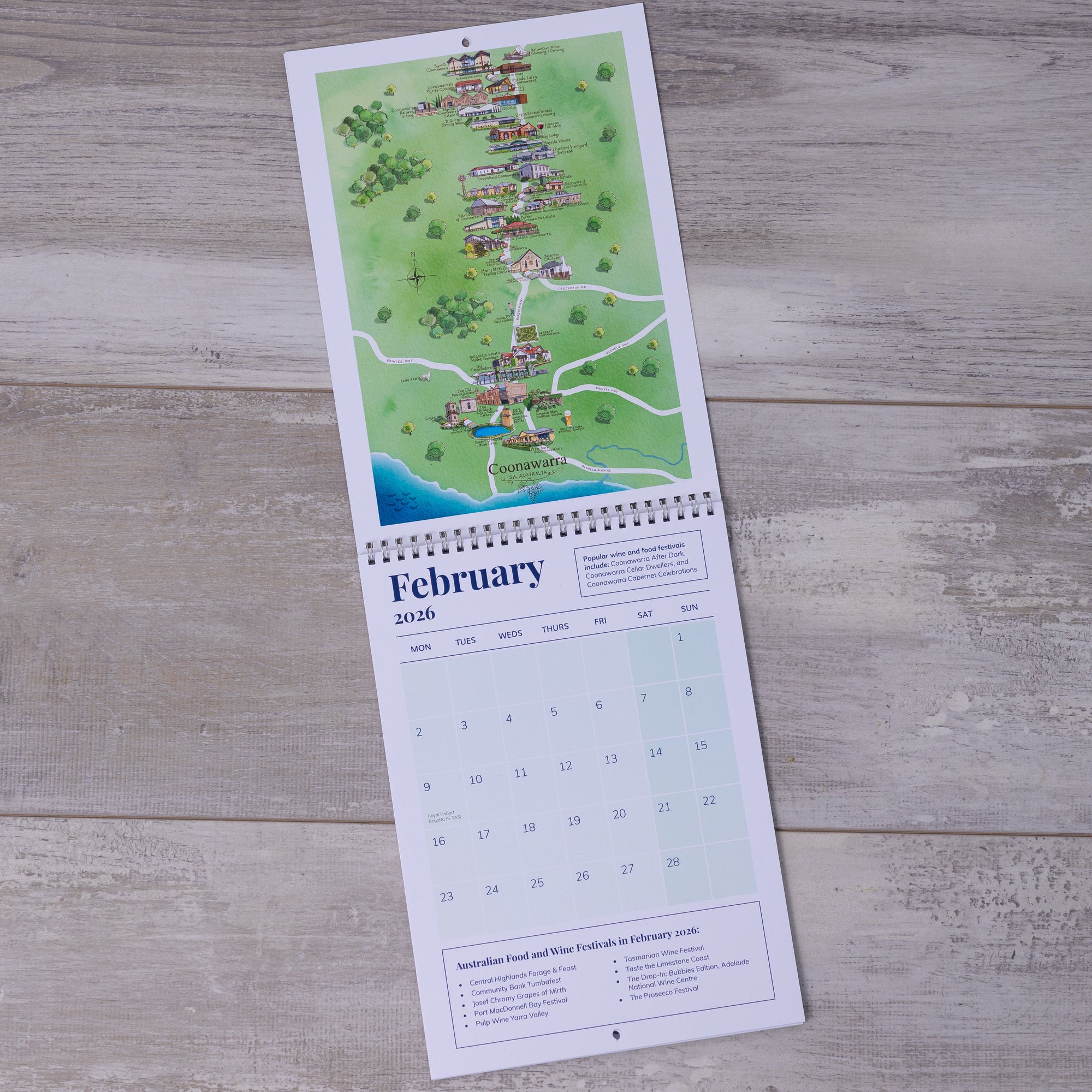 Australian Food & Wine Festivals Calendar January 2026-March 2027 showcasing Coonawarra