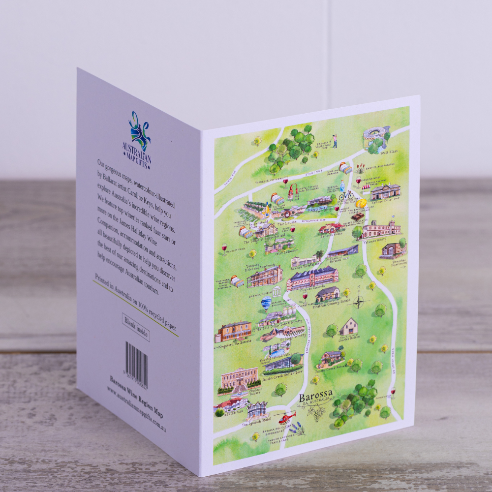 Barossa 2.0 wine region map greeting card