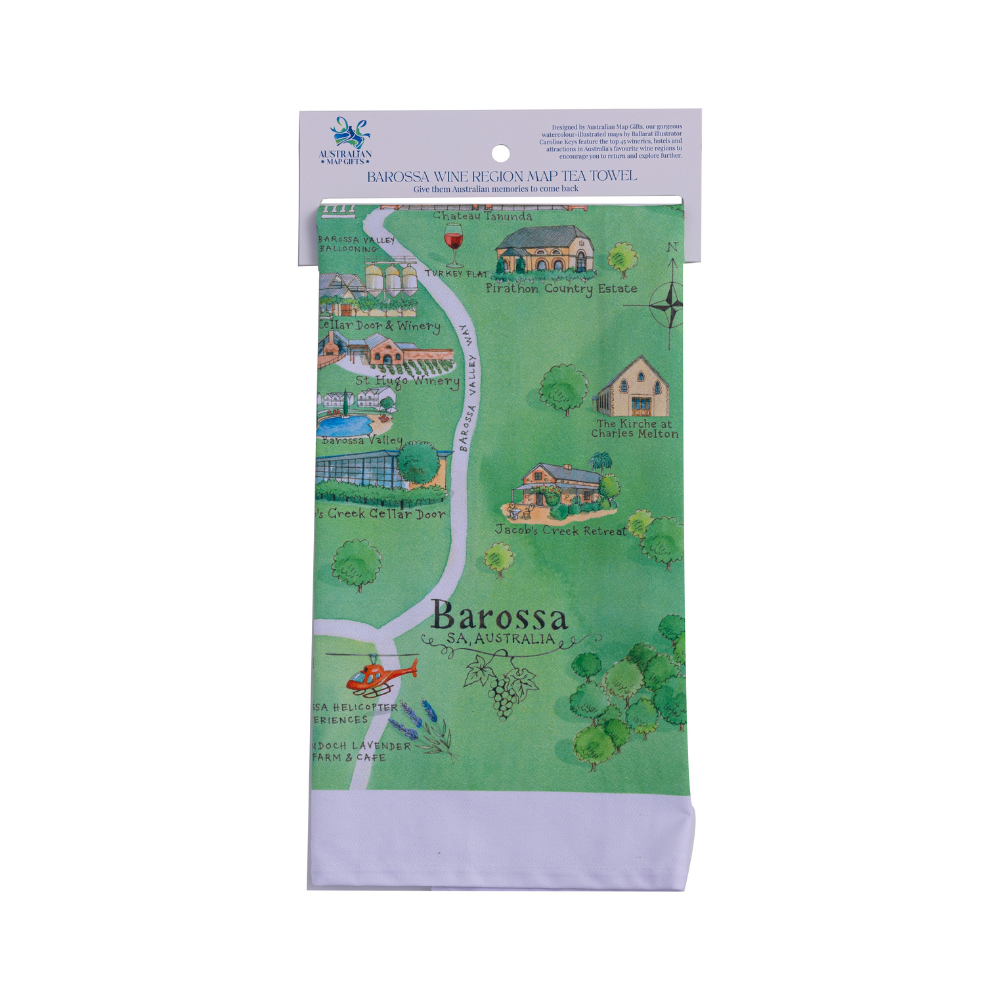 Barossa 2.0 tea towel header tag deep etch