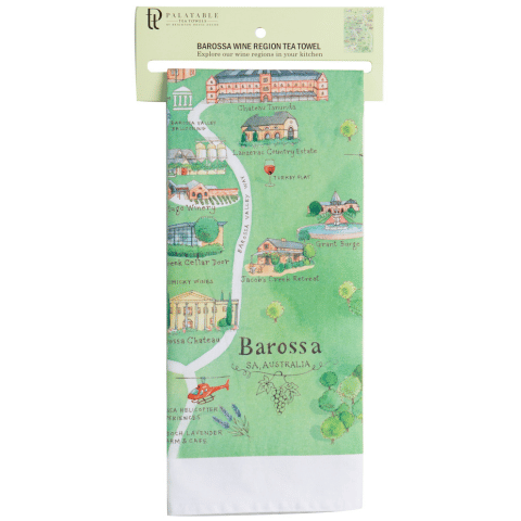 Palatable Tea Towels Barossa wine region tea towel retail ready with header tag