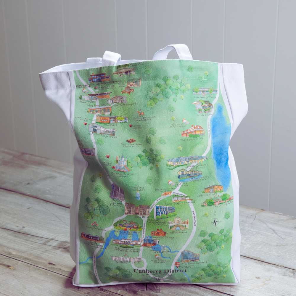 The perfect canvas tote bag for friends or family who live in or love Canberra