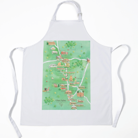 Clare Valley wine region map BBQ apron flatlay perfect Valentines Day gift