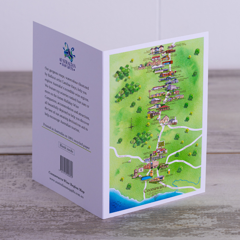 Coonawarra Greeting Card Wine Region Map A6