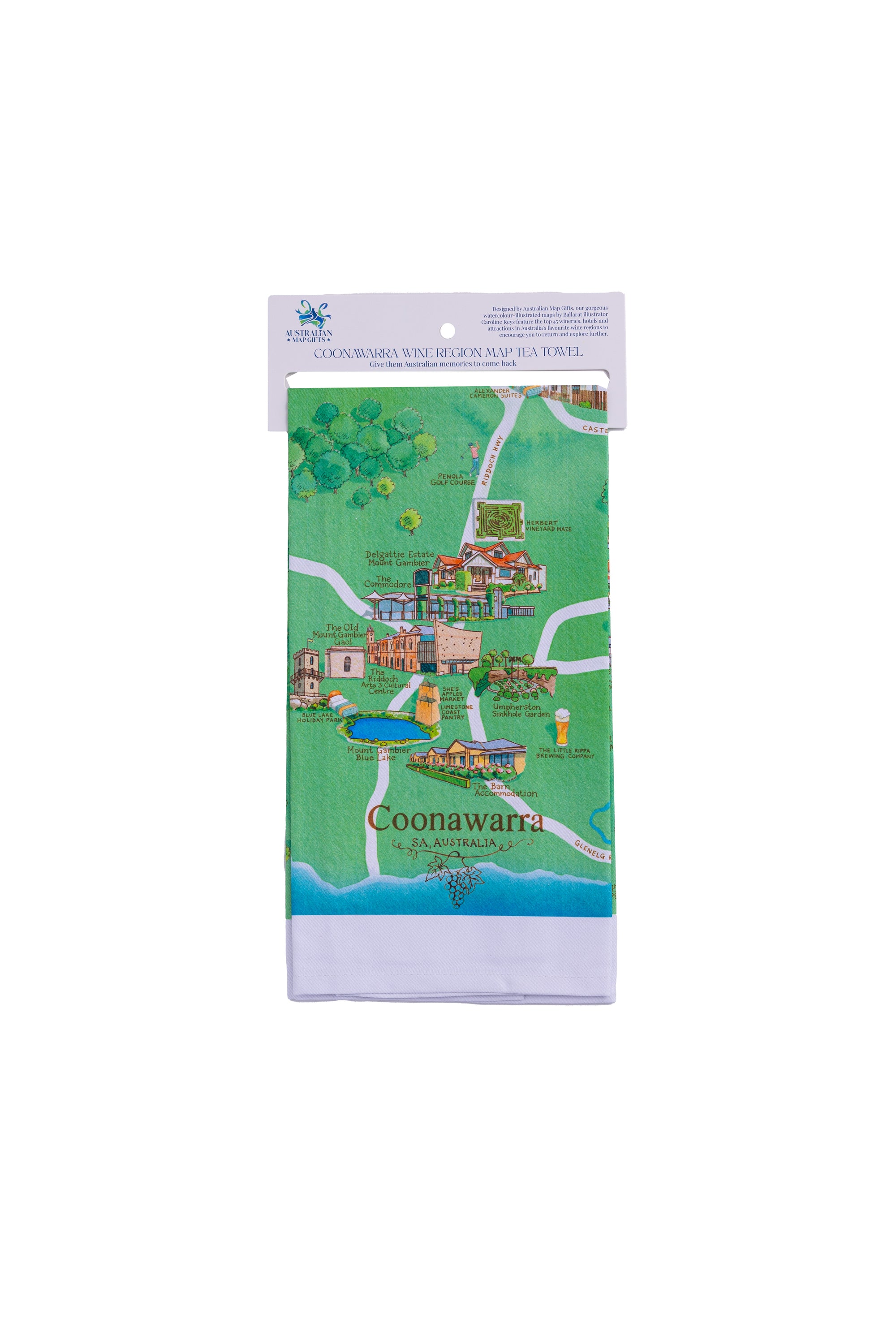 Coonawarra Tea Towel Wine Region Map