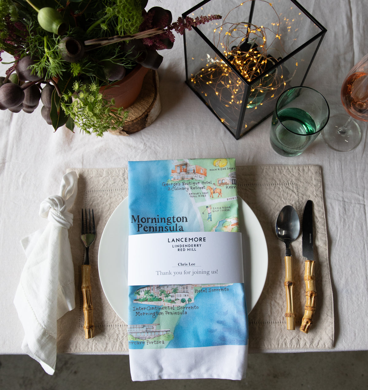 * Custom Logo Belly Band Tea Towel Set of 100