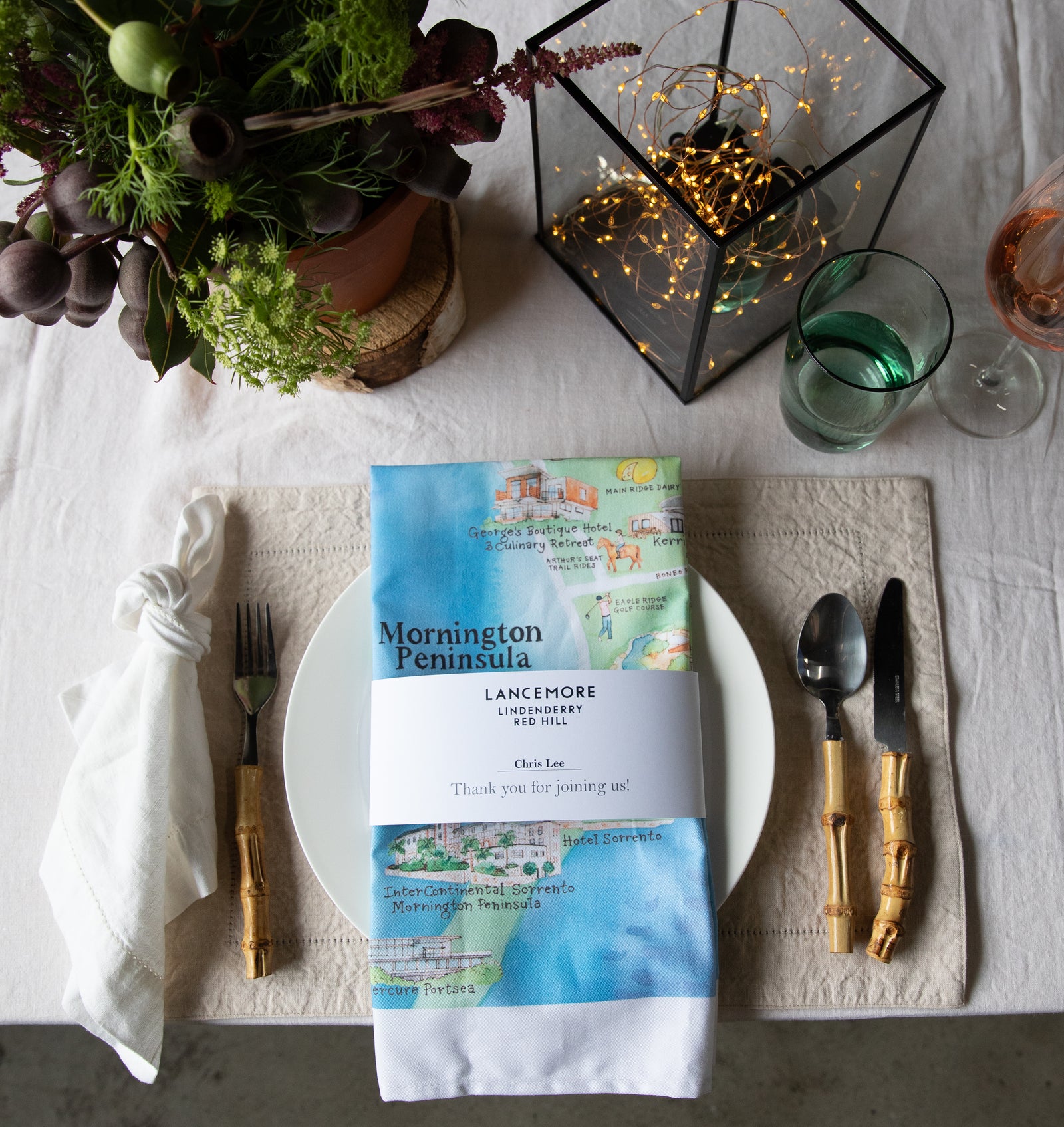 * Custom Logo Belly Band Tea Towel Set of 100