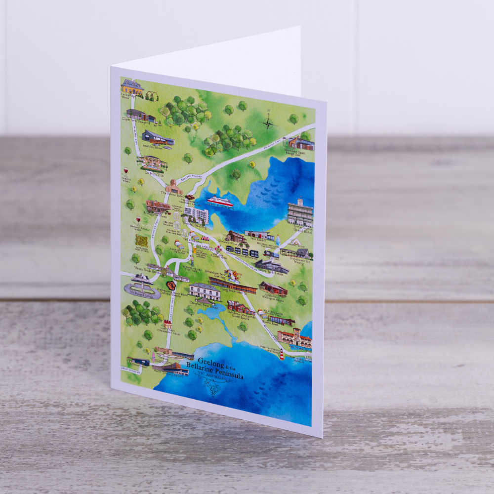 Geelong & the Bellarine Peninsula 2.0 greeting card opened out