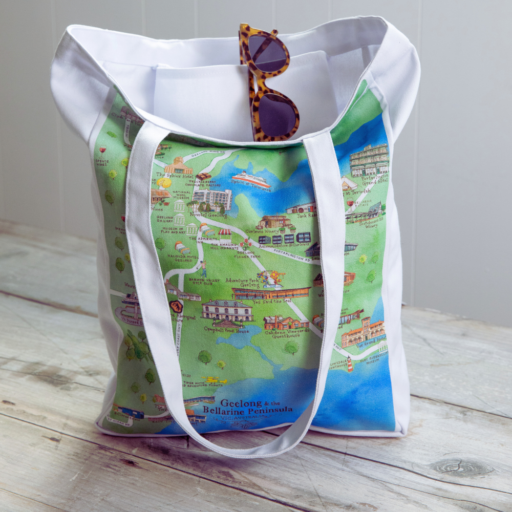 The perfect canvas tote bag for friends or family who live in or love Geelong & the Bellarine Peninsula
