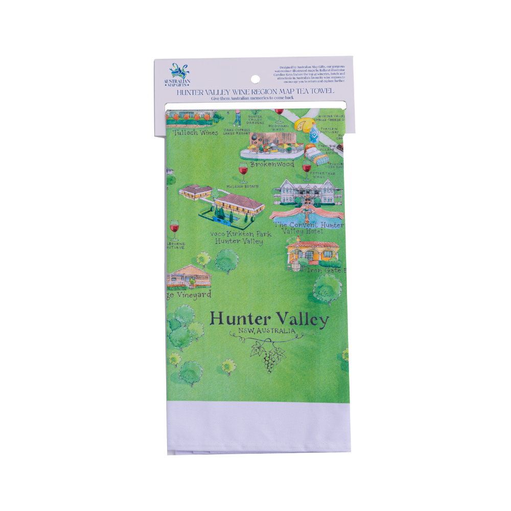 Hunter Valley 3.0 tea towel header tag deep etch