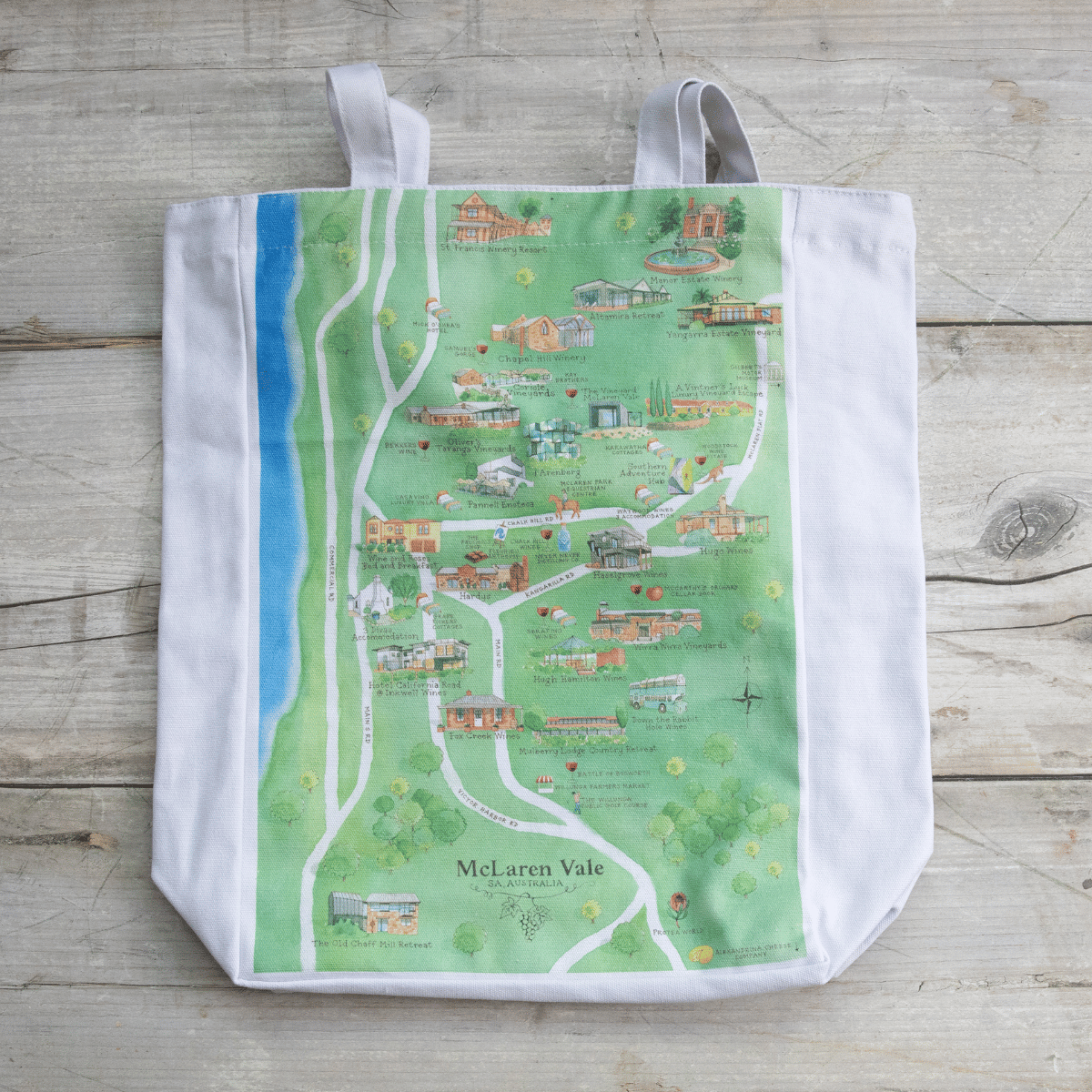 McLaren Vale Tote Bag Wine Region Map