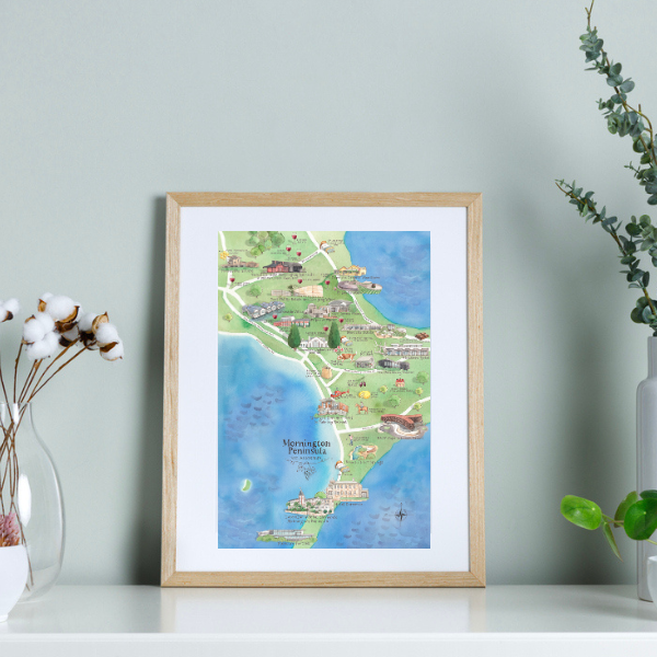 Mornington Peninsula 2.0 A4 Unframed Print Wine Region Map