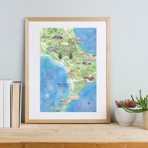 Mornington Peninsula 2.0 A3 Unframed Print Wine Region Map