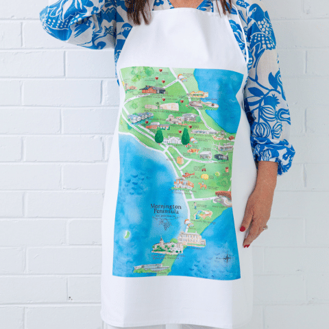 Mornington Peninsula wine region map BBQ apron perfect Valentines Day gift