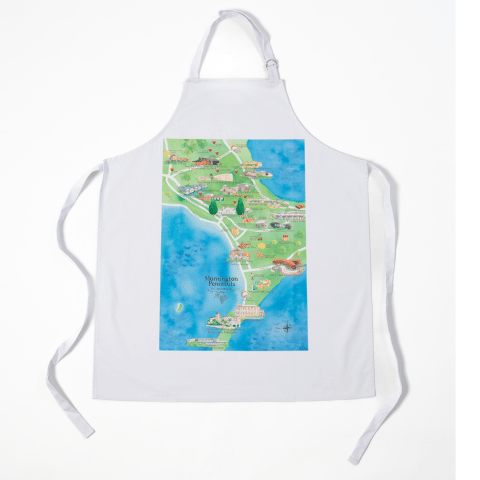 Mornington Peninsula wine region map BBQ apron flatlay perfect Valentines Day gift