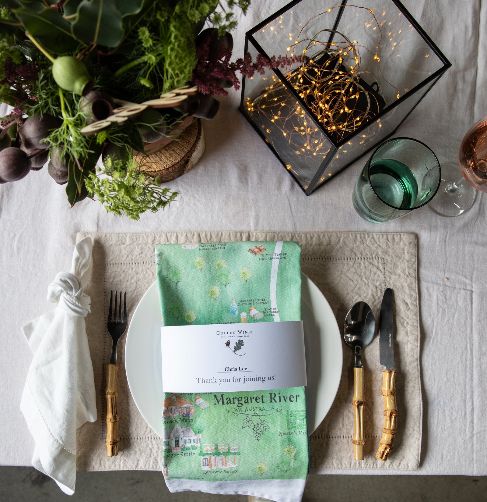 * Custom Logo Belly Band Tea Towel Set of 100