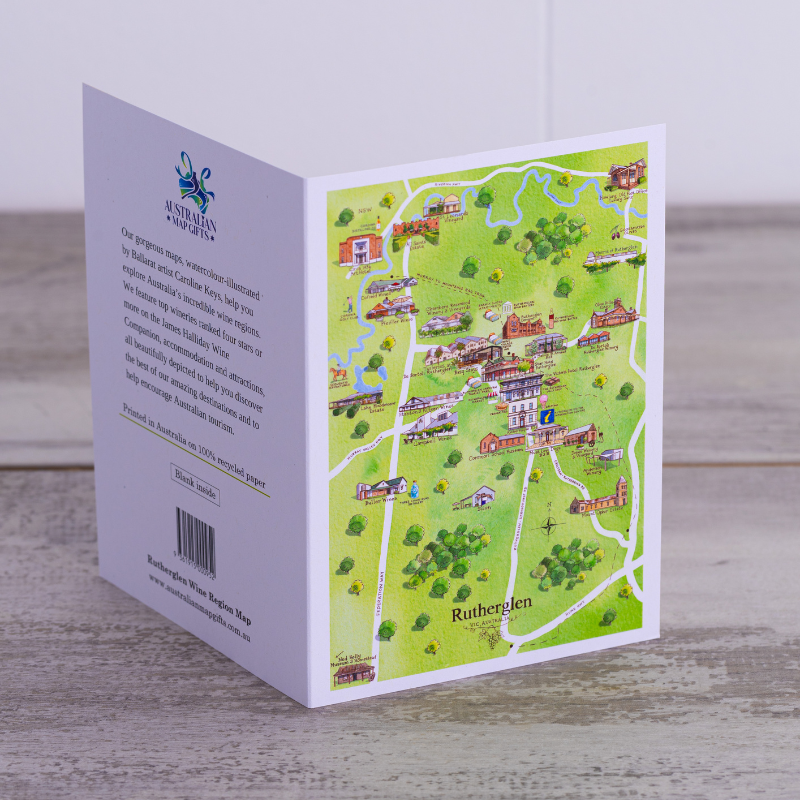 Greeting Card Rutherglen 2.0 Wine Region Map A6