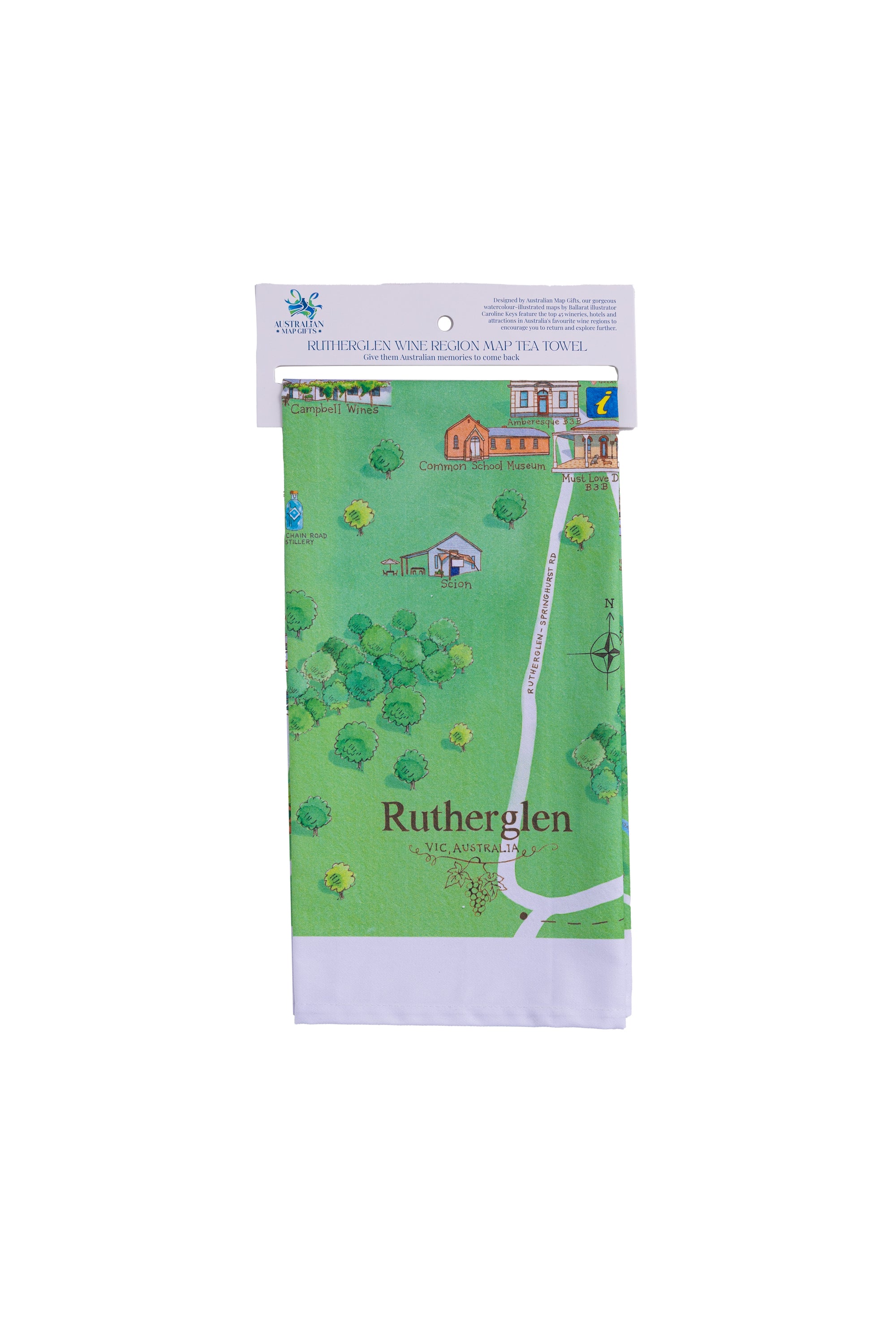 Rutherglen 2.0 Tea Towel Wine Region Map