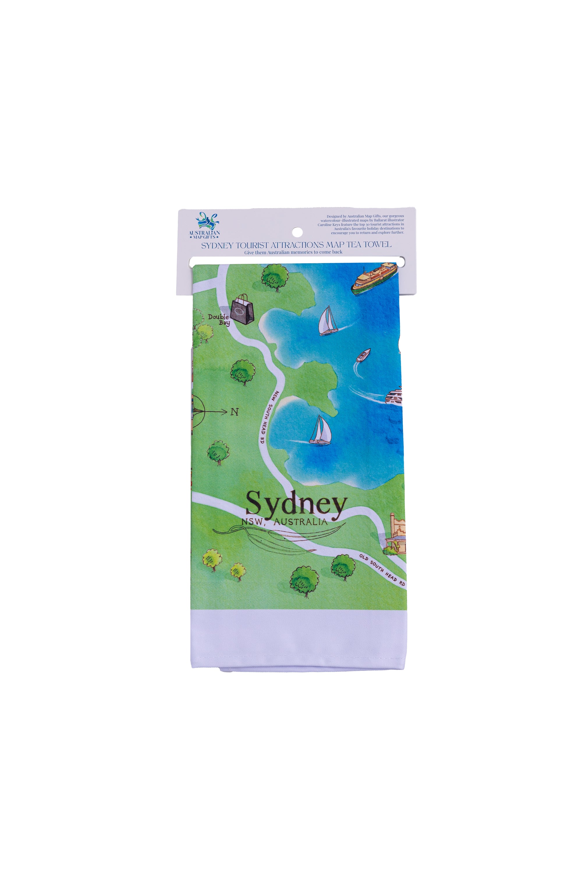 Sydney Tea Towel Tourist Attractions Map