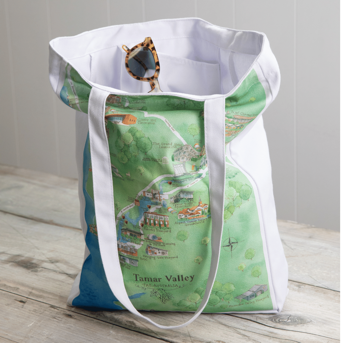 Tamar Valley 2.0 Tote Bag Wine Region Map