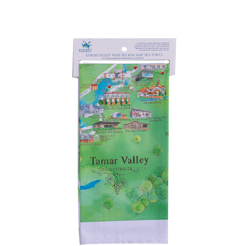 Tamar Valley 2.0 tea towel header tag deep etch