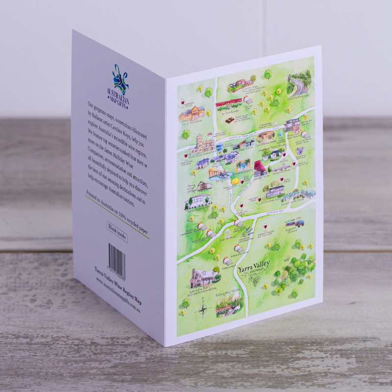 Yarra Valley Greeting Card Wine Region Map A6