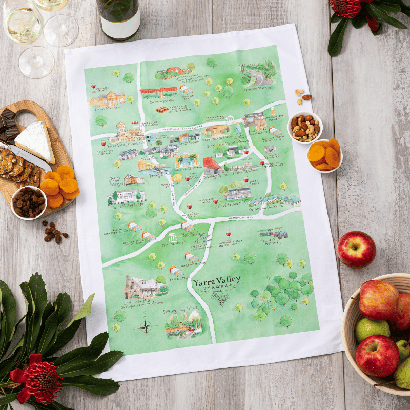 Yarra Valley wine region tea towel