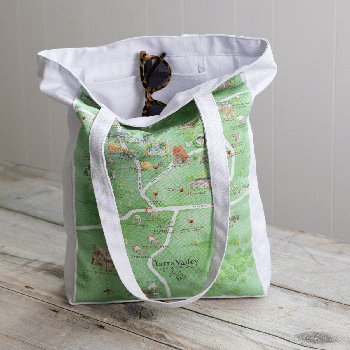 Yarra Valley Wine Region Map Tote Bag